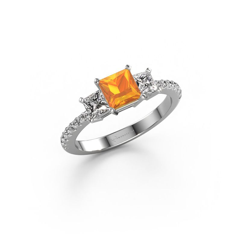 Verlobungsring Dorla 585 Weißgold Citrin 5 mm