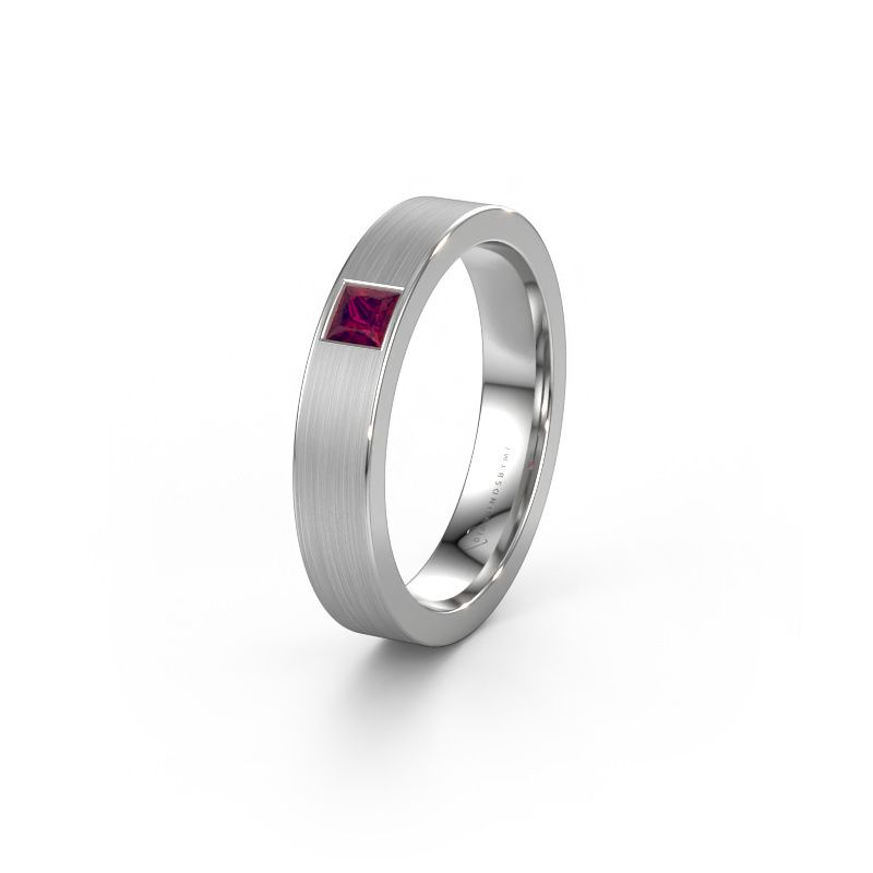 Vriendschapsring WH0101L14BMSQ 585 witgoud rhodoliet ±4x2 mm