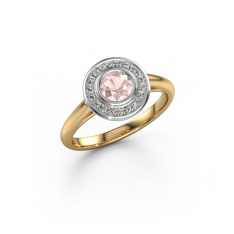 Promise ring Noud 1 RND 585 gold morganite champagne 4.7 mm
