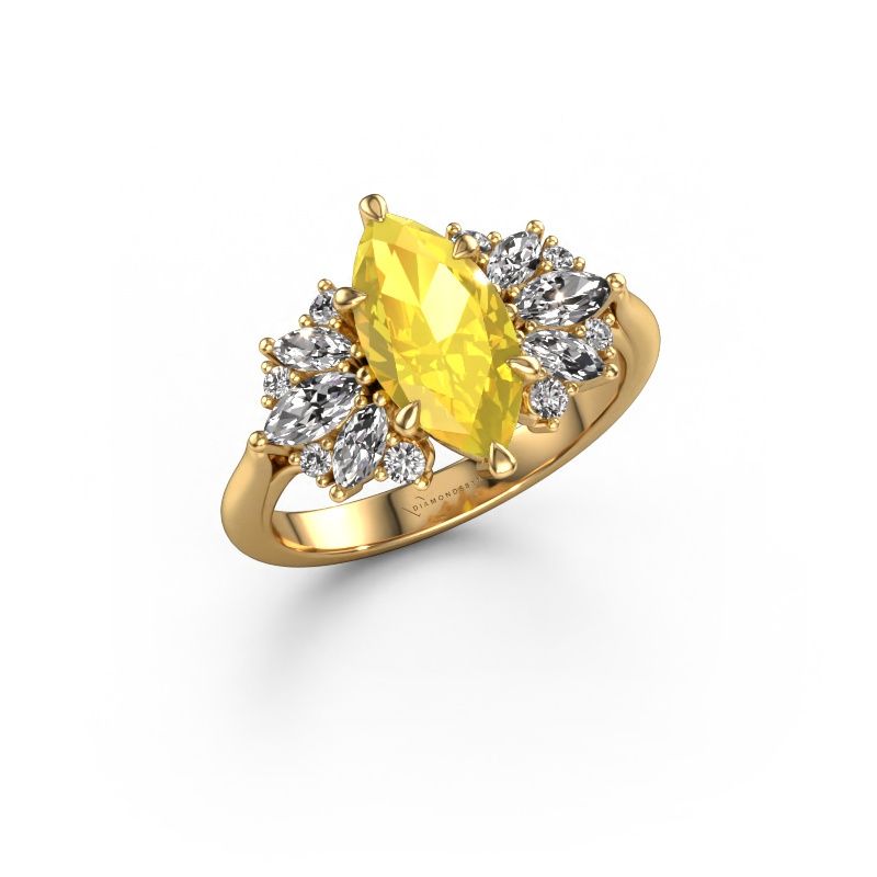 Engagement ring Jaimie 585 gold yellow sapphire 12x6 mm
