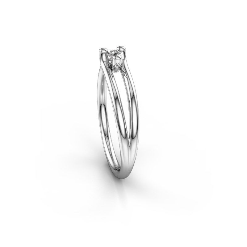 Image of Ring Roosmarijn<br/>585 white gold<br/>Diamond 0.08 crt