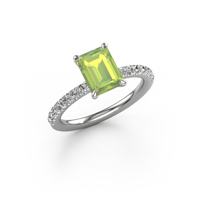 Verlobungsring Crystal EME 2 950 Platin Peridot 8x6 mm