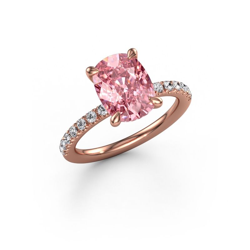 Engagement ring Crystal CSH 2 585 rose gold pink lab grown diamond 10.2x7.6 mm