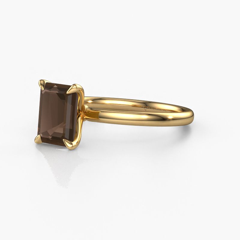 Image of Engagement Ring Crystal Eme 1<br/>585 gold<br/>Smokey quartz 8x6 mm