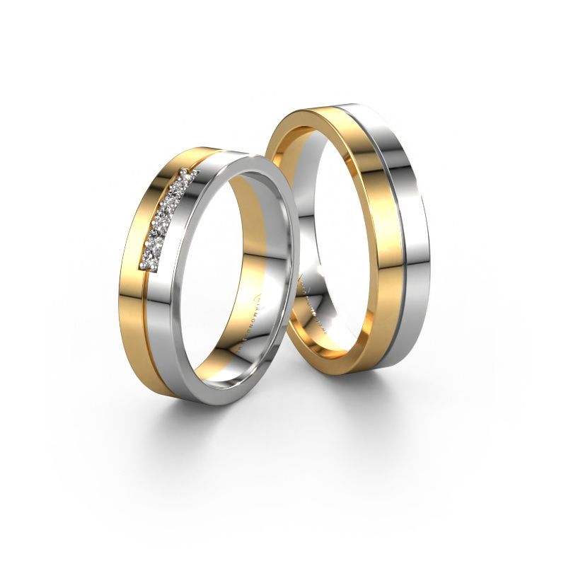 Eheringe set WH0211LM15A17P ±5x1.7 mm 14 Karat Gold Diamant 0.02 crt