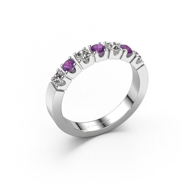 Bague Dana 7 585 or blanc améthyste 3 mm