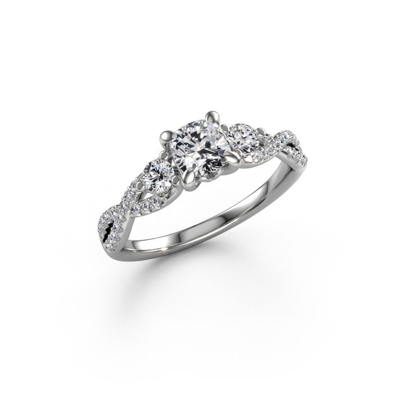 Engagement ring Marilou CUS 585 white gold lab grown diamond 1.060 crt