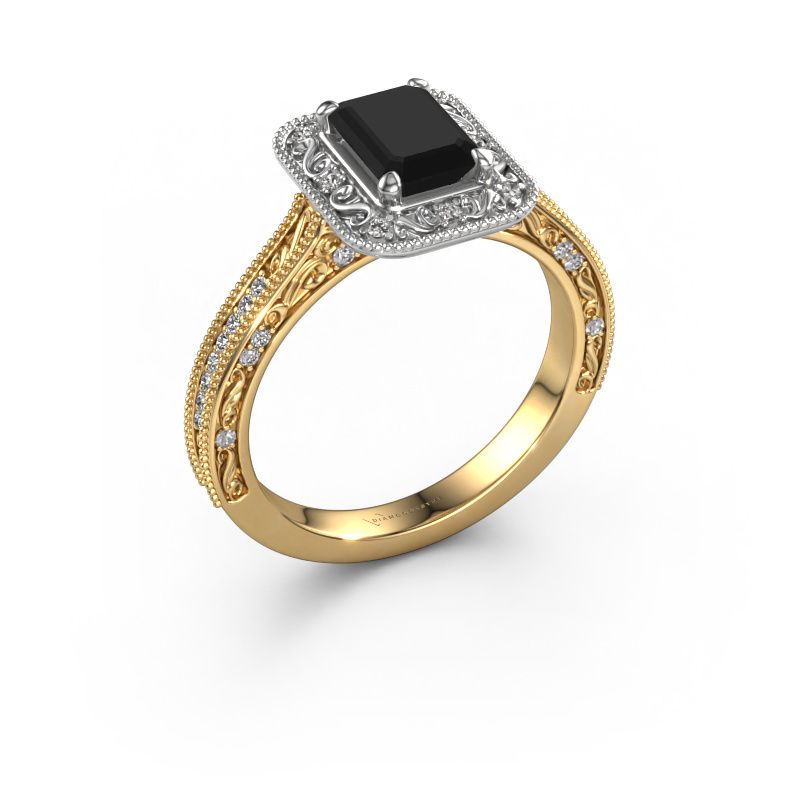 Engagement ring Alice EME 585 gold black diamond 1.580 crt