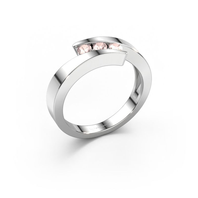 Ring Gracia 585 white gold morganite champagne 2.7 mm