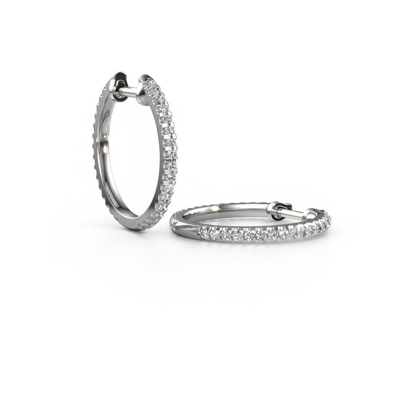 Hoop earrings Jackie 15 mm A 585 white gold lab-grown diamond 0.495 crt