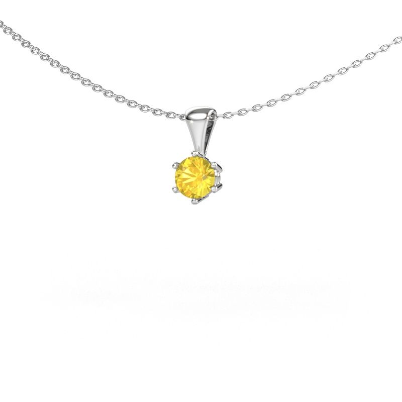 Ketting Fay 950 platina gele saffier 4.7 mm