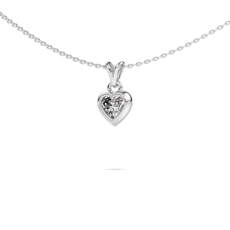 Afbeelding van Hanger Charlotte Heart 585 witgoud diamant 0.50 crt