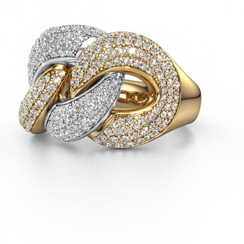 Afbeelding van Ring Kylie 3 15mm 585 goud lab-grown diamant 1.682 crt