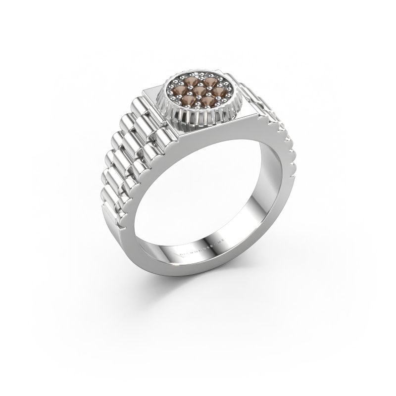 Herrenring Nout 950 Platin Rauchquarz 2 mm