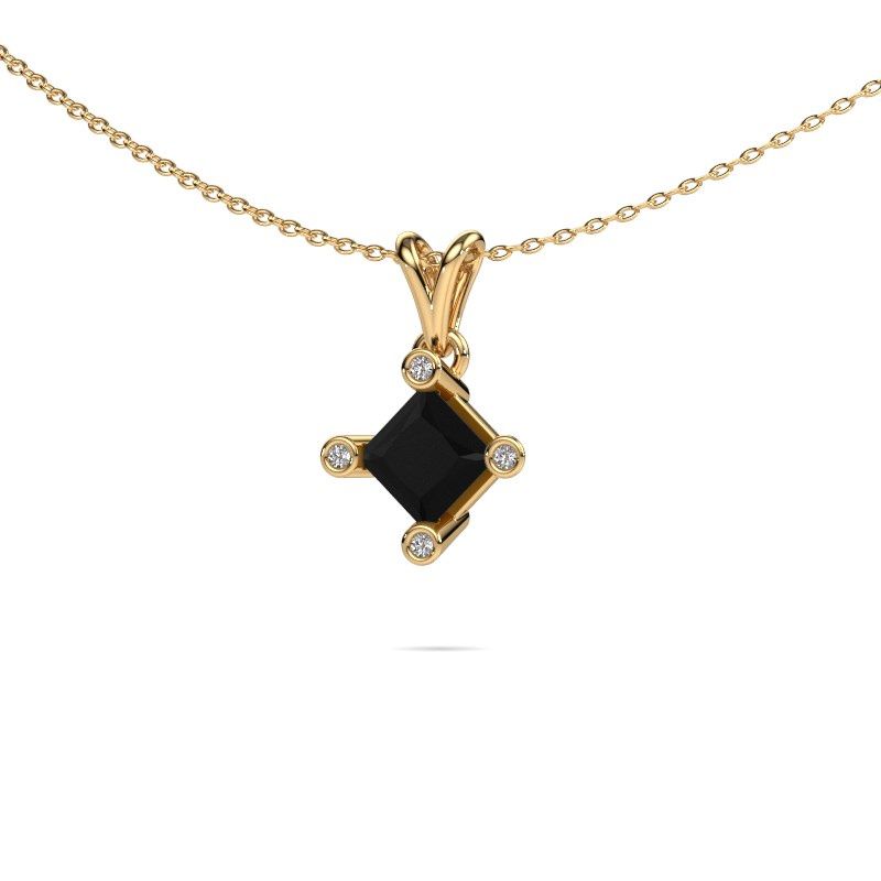 Afbeelding van Hanger Cornelia Square 585 goud zwarte diamant 1.58 crt