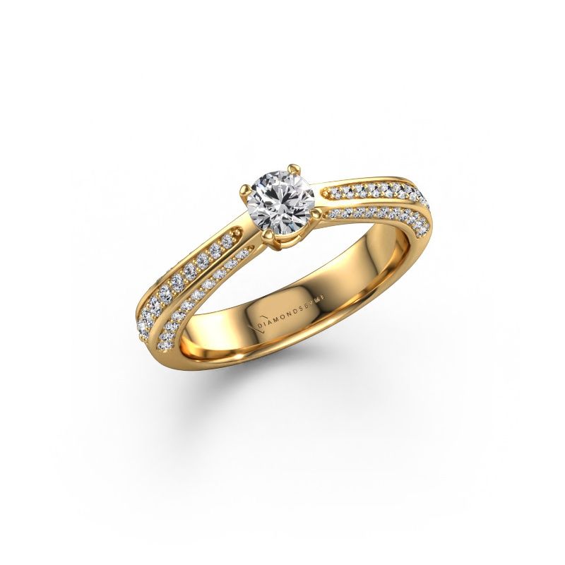 Verlovingsring Ruby rnd 585 goud lab-grown diamant 0.30 crt