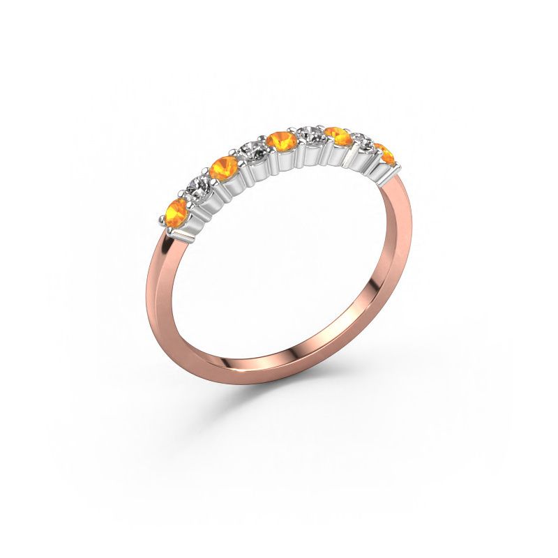 Bague Yasmin 9 585 or rose citrine 2.4 mm