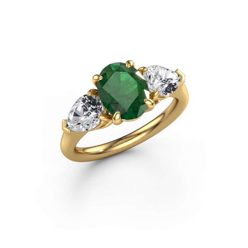 Verlobungsring Carma OVL 585 Gold Smaragd 9x7 mm
