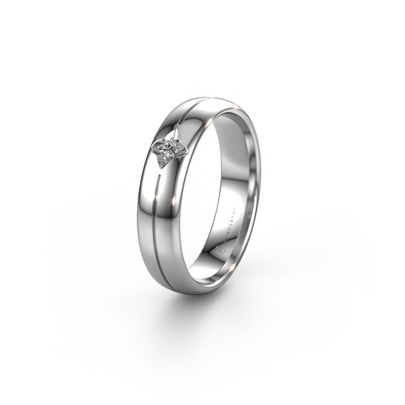 Wedding ring WH0221L35X 585 white gold diamond ±0.20x0.06 in