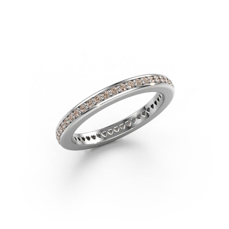 Stackable ring Elvire 2 585 white gold brown diamond 0.345 crt