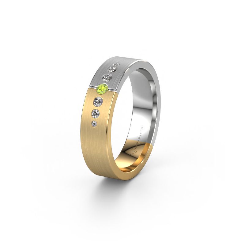 Wedding ring WH1101L15SAM 585 gold peridot ±5x1.7 mm