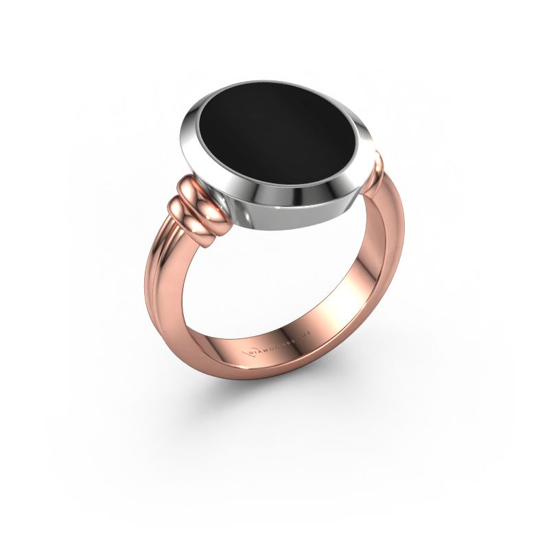 Chevalière Jake 3 585 or rose onyx 15x12 mm