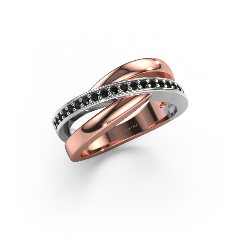Ring Colette 585 rose gold black diamond 0.24 crt