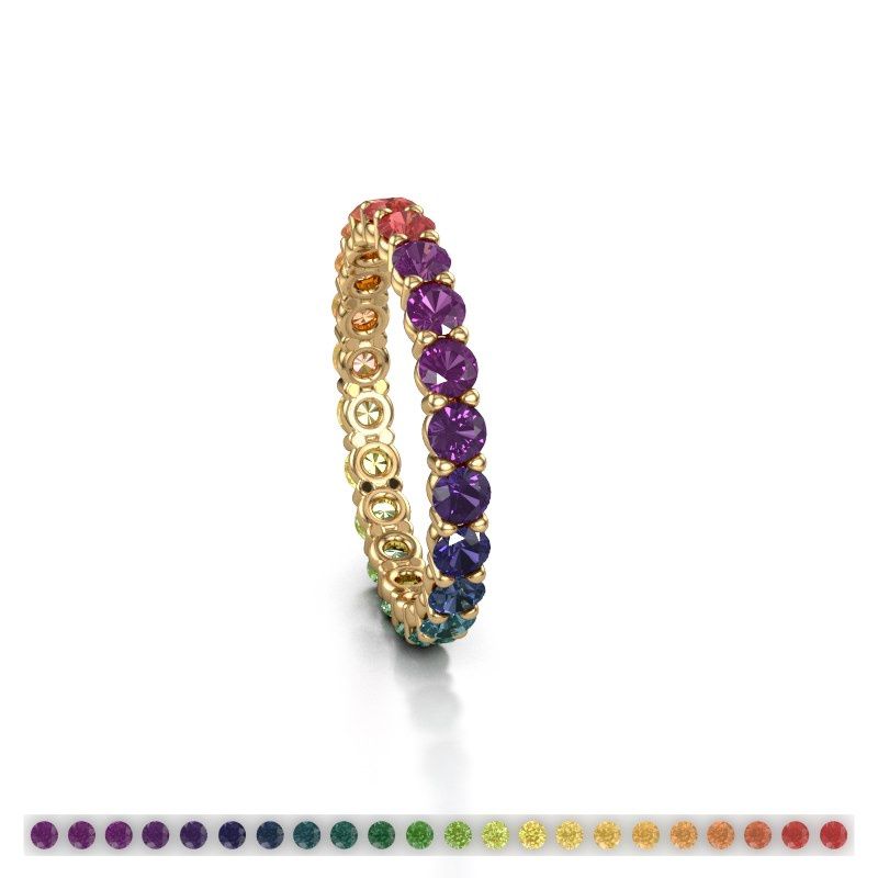 Bild von Vorsteckring heddy rnd 2.7<br/>585 Gold<br/>rainbow saphir 1 2.7 mm