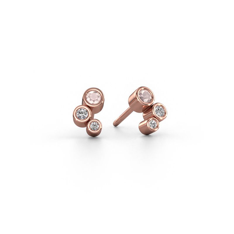 Ohrsteckers Marlys 585 Roségold Morganit Champagner 2.5 mm