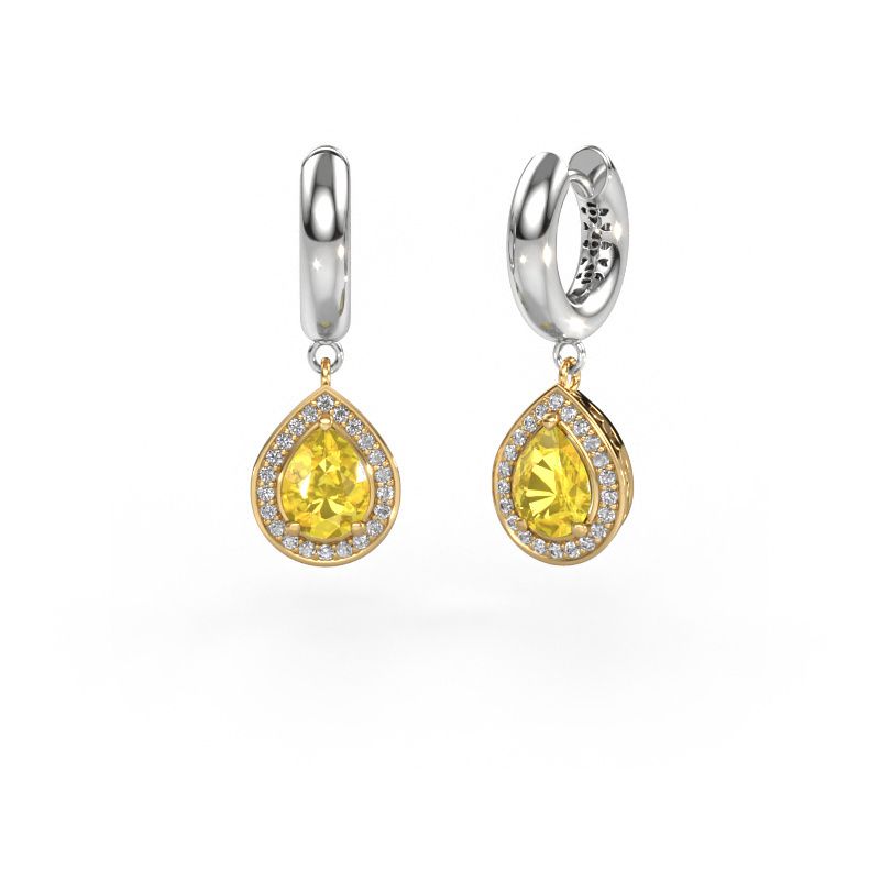 Drop earrings Barbar 1 585 gold yellow sapphire 7x5 mm
