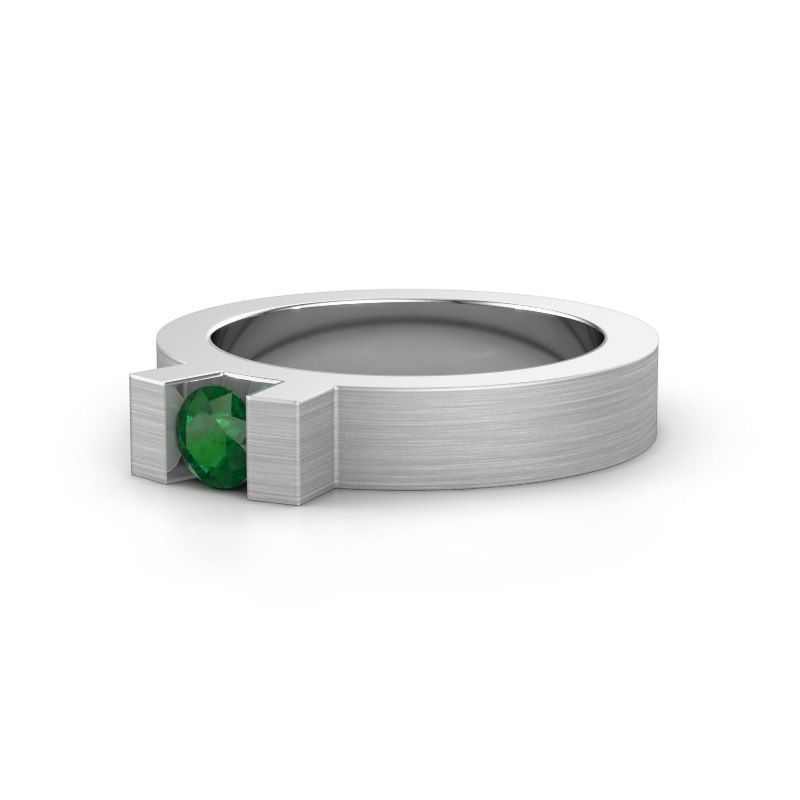 Afbeelding van Ring Leena 1<br/>950 platina<br/>Smaragd 4.2 mm