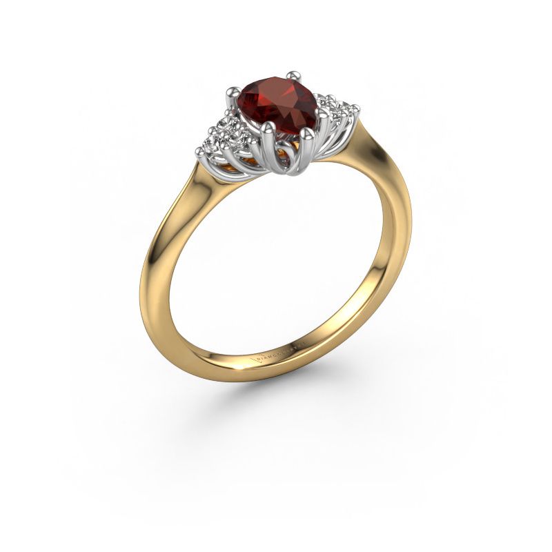 Bague de fiançailles Felipa PER 585 or jaune grenat 7x5 mm