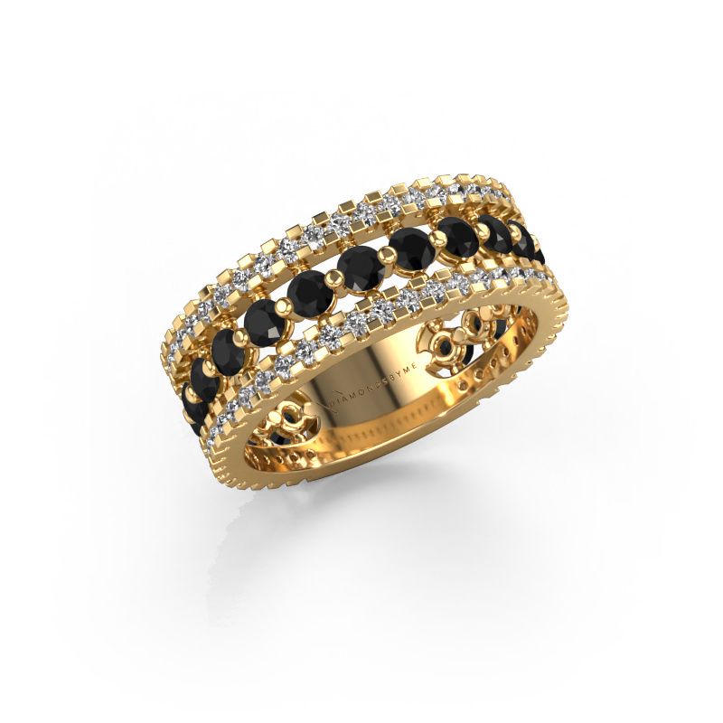 Ring Elizbeth 2 585 gold black diamond 1.994 crt
