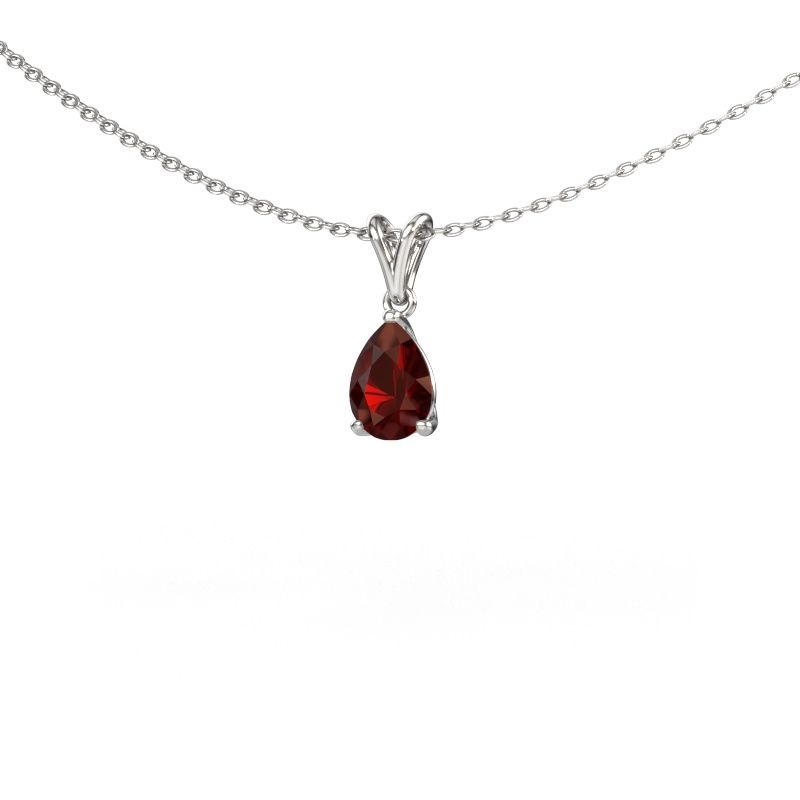 Pendant Sam PER 585 white gold garnet 7x5 mm