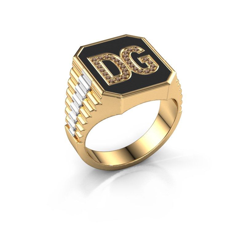 Afbeelding van Rolex Stijl Ring Stephan 3<br/>585 goud<br/>Bruine diamant 0.005 crt