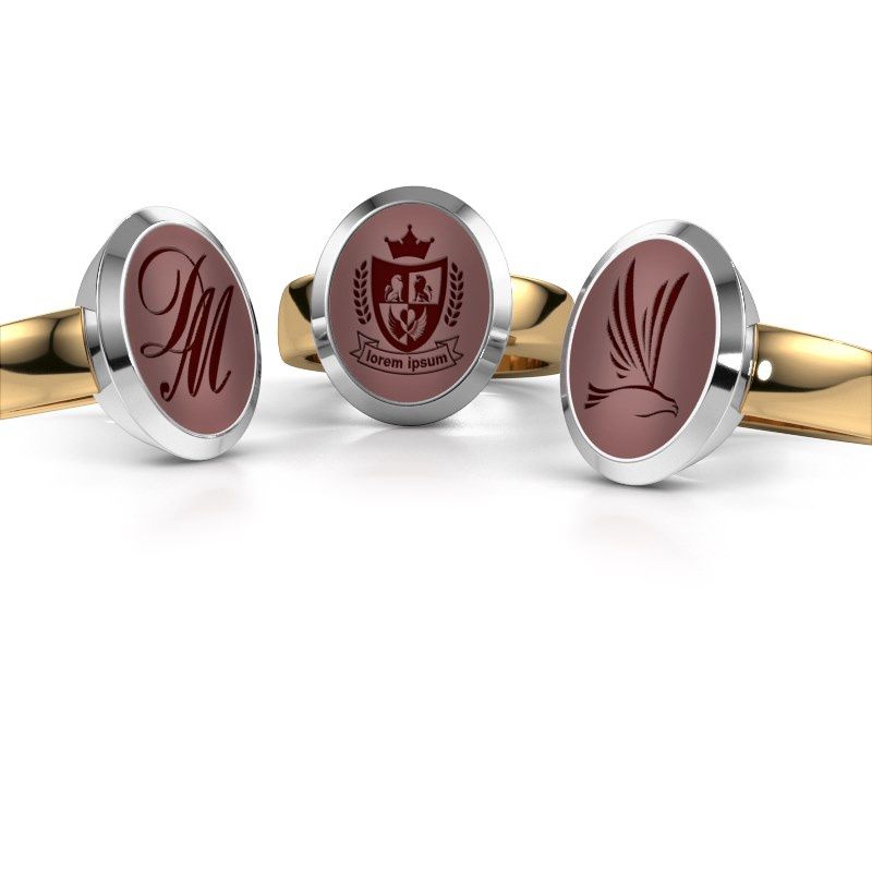 Afbeelding van Zegelring Oscar 4<br/>585 goud<br/>Carneool 15x12 mm