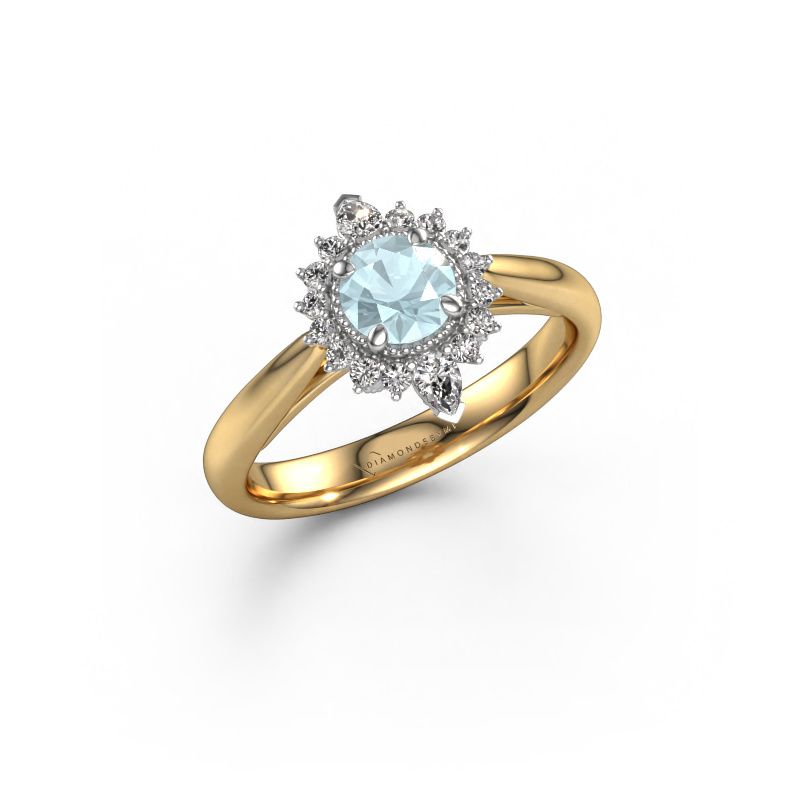 Engagement ring Susan 585 gold aquamarine 5 mm