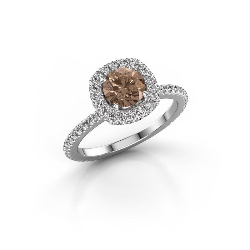 Image of Engagement ring Talitha RND 950 platinum brown diamond 1.688 crt
