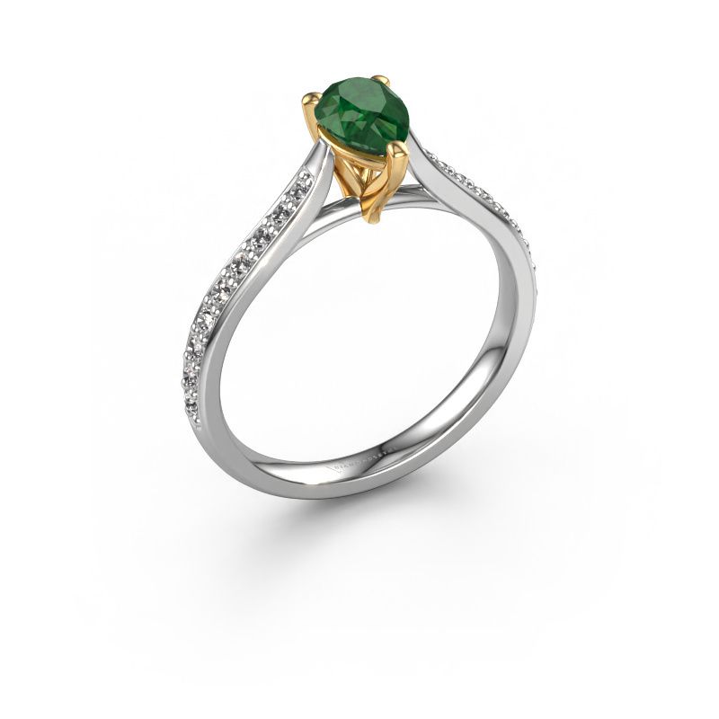 Engagement ring Mignon PER 2 585 white gold emerald 6.5x4.5 mm