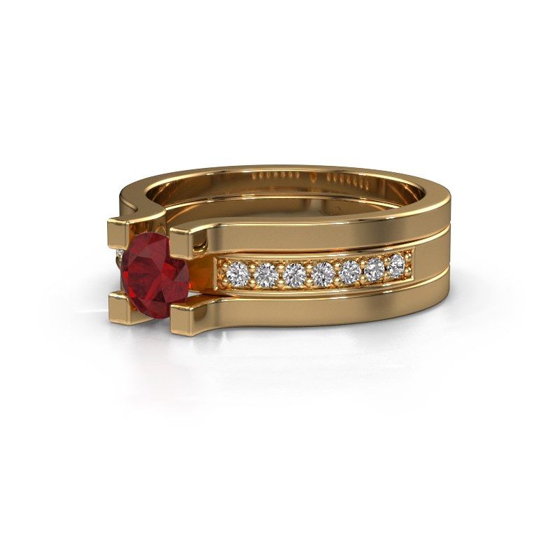 Afbeelding van Verlovingsring Myrthe 585 goud robijn 5 mm
