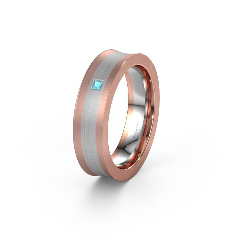 Wedding ring WH2238L2 585 rose gold blue topaz ±6x2.2 mm