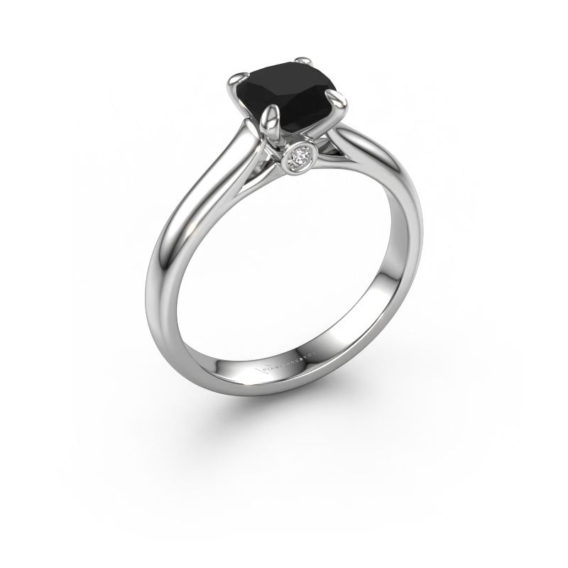 Verlovingsring Valorie cus 1 950 platina zwarte diamant 1.50 crt