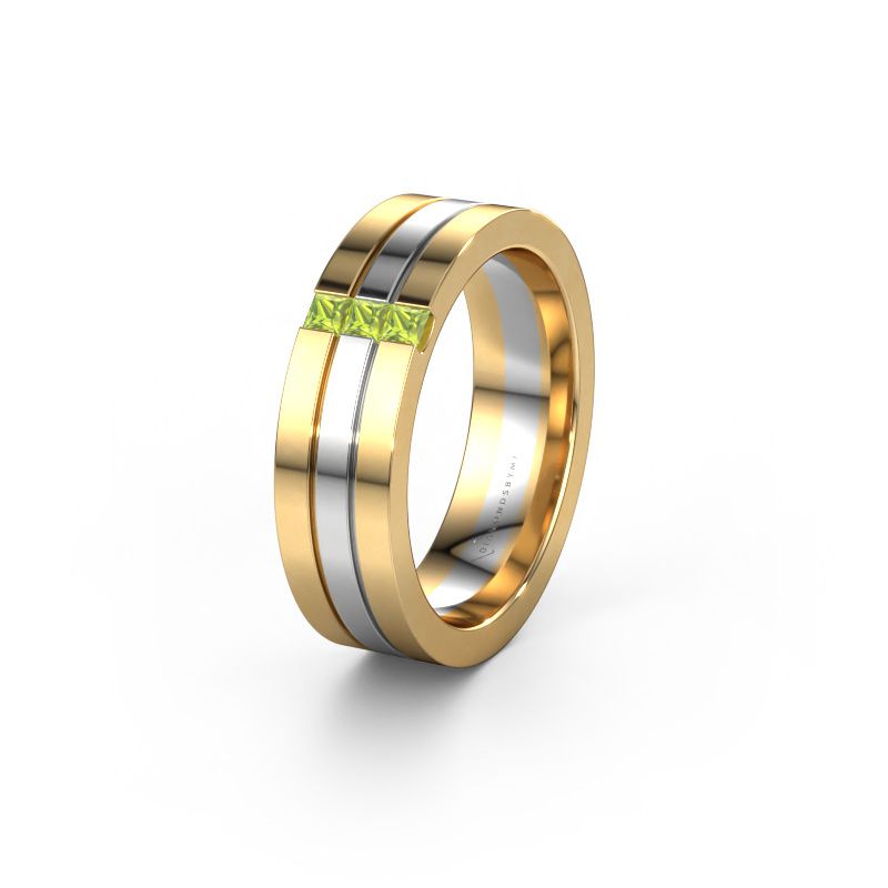 Wedding ring WH0428L16BP 585 gold peridot ±6x2 mm