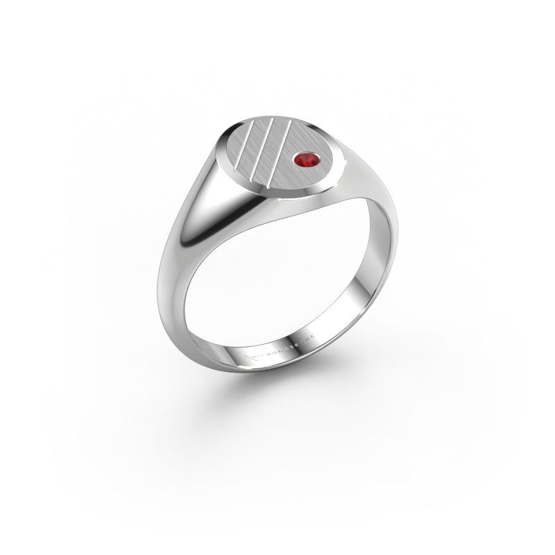 Pinky ring Wesley 1 950 platinum ruby 2 mm