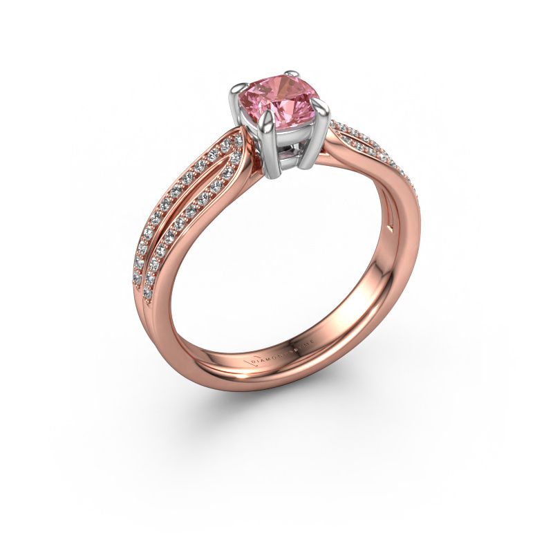 Engagement ring Antonia cus 2 585 rose gold pink lab grown diamond 5 mm