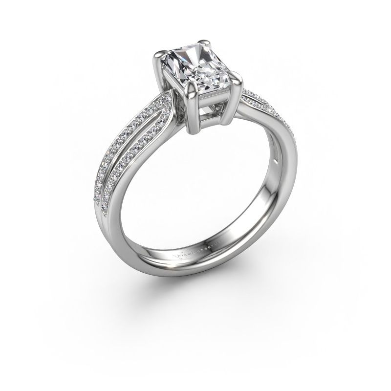 Engagement ring Antonia rad 2 950 platinum lab grown diamond 1.23 crt