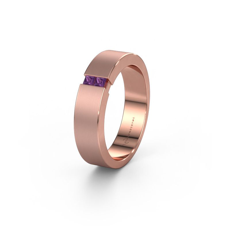 Trouwring WH2136L15E 585 rosé goud amethist ±5x2.6 mm