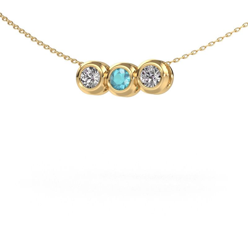Necklace Kim 3 585 gold blue topaz 4 mm