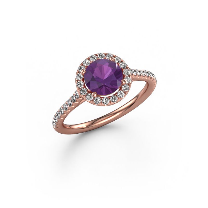 Verlobungsring Seline rnd 2 585 Roségold Amethyst 6.5 mm