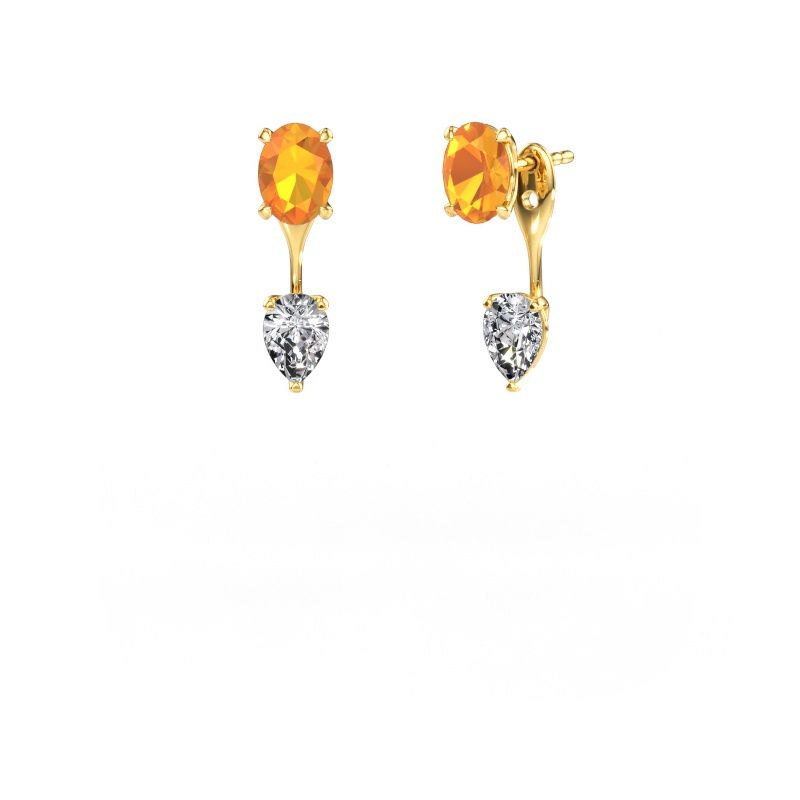 Drop earrings Kate OVL-PER 585 gold citrin 7x5 mm